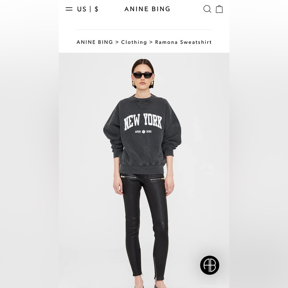 Anine Bing New York Sweatshirt Sz Small
